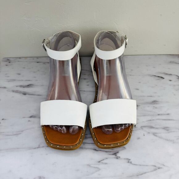 Steve Madden White Slip On Flat Sandals Women’s Size 7.5 - Picture 3 of 9